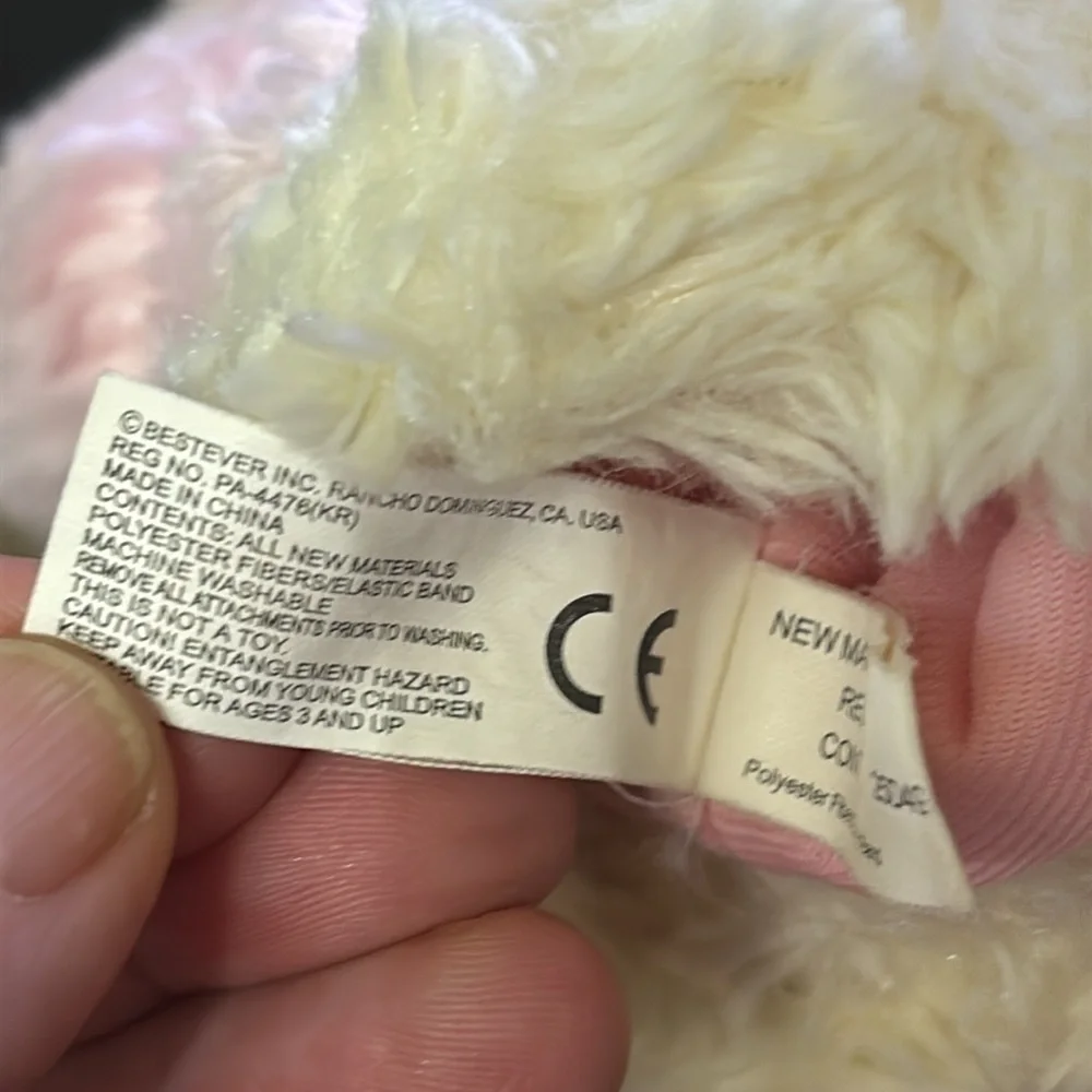 PRE OWNED VINTAGE BESTEVER PINK FAUX FUR GIRL'S POODLE SCARF AND POODLE MITTENS